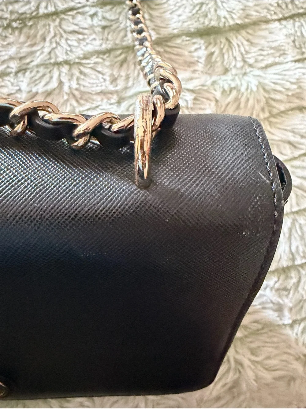 Tory Burch Black Leather Chain-Detail Crossbody